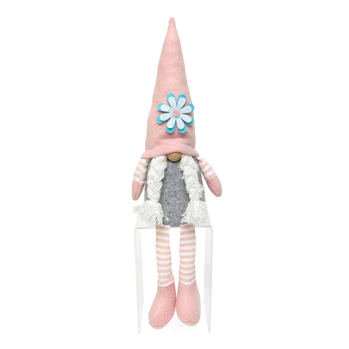 b50 GNOME FLOWER WITH LEGS PINK 4IN X 3IN X 15IIN